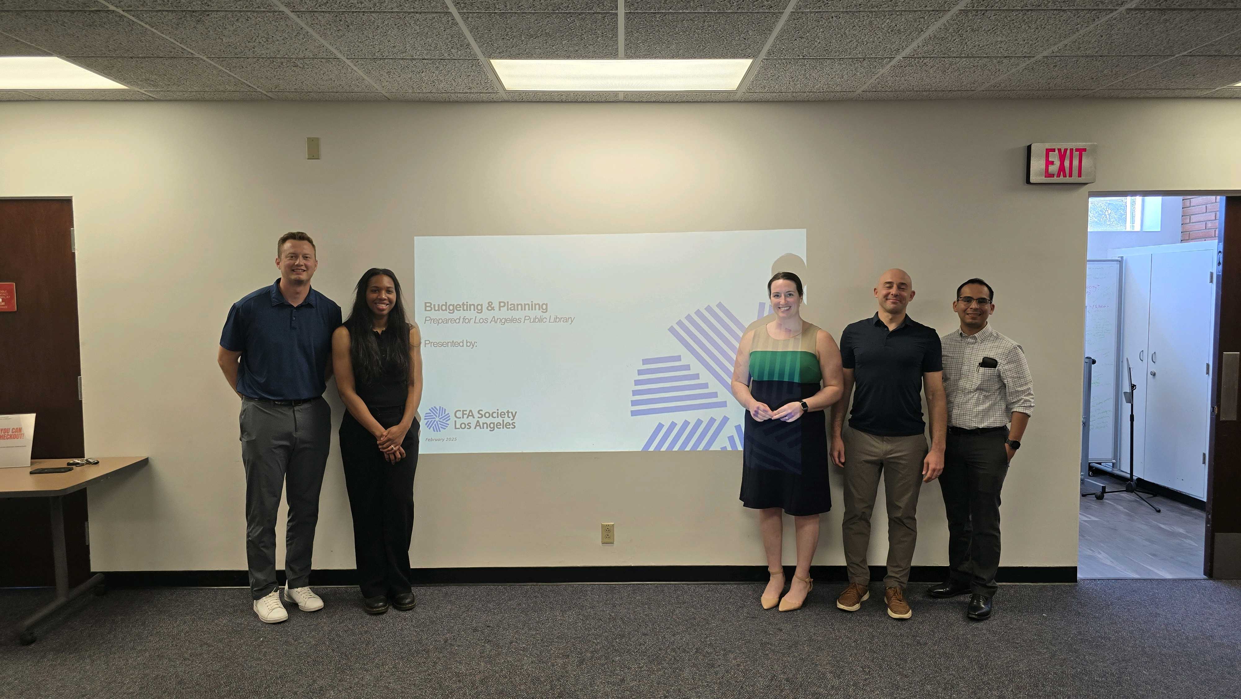 CFA Society Los Angeles volunteers presenting a basics of investing program for the Los Angeles Public Library